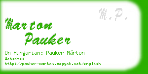 marton pauker business card