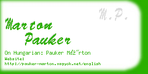 marton pauker business card